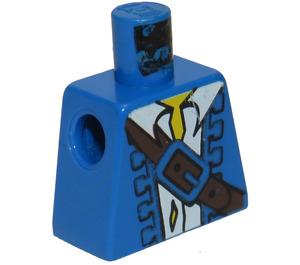 LEGO Blue Pirate with Blue Jacket and Bicorne with White Skull and Bones Torso without Arms (973)