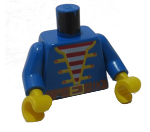 LEGO Blue Pirates Torso with Vest with Brown Belt and Red and White Striped Shirt with Blue Arms and Yellow Hands (973)