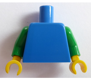 LEGO Blauw Vlak Minifiguur Torso met Groen Armen (73403 / 76382)