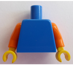 LEGO Bleu Plaine Minifig Torse avec Orange Bras et Jaune Mains (973 / 76382)