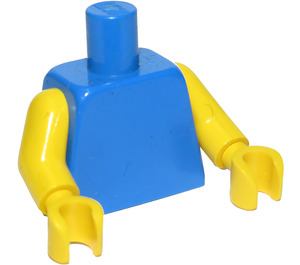 LEGO Blau Schmucklos Minifig Torso mit Gelb Arme und Hände (73403 / 88585)