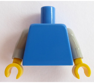 LEGO Blue Plain Torso with Light Gray Arms and Yellow Hands (973)