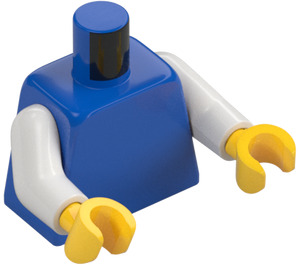 LEGO Bleu Plaine Torse avec Blanc Bras et Jaune Mains (76382 / 88585)