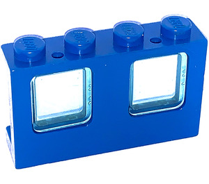 LEGO Blau Plane Window 1 x 4 x 2 with Transparent Light Blue Glass