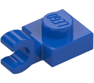 LEGO Blauw Plaat 1 x 1 met Horizontale Klem (Clip met platte voorkant) (6019)