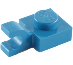 LEGO Blau Platte 1 x 1 mit Horizontaler Clip (Clip mit flacher Vorderseite) (6019)