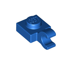 LEGO Blauw Plaat 1 x 1 met Horizontale Klem (Dikke open 'O'-clip) (52738 / 61252)