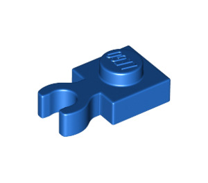 LEGO Blau Platte 1 x 1 mit Vertikale Clip (Dick geöffneter O-Clip) (44860 / 60897)