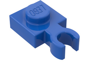 LEGO Blue Plate 1 x 1 with Vertical Clip (Thin Open 'O' Clip)