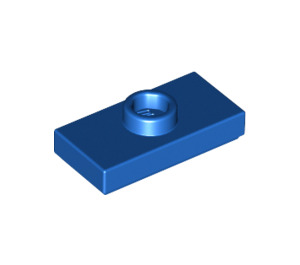 LEGO Blue Plate 1 x 2 with 1 Stud (with Groove and Bottom Stud Holder) (15573 / 78823)