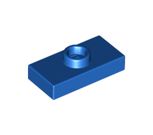 LEGO Blue Plate 1 x 2 with 1 Stud (without Bottom Groove) (3794)