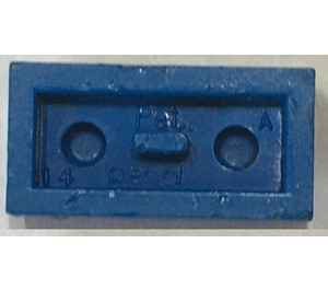 LEGO Blue Plate 1 x 2 with Bottom Bar