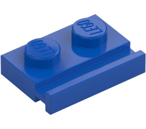 LEGO Blu Piastra 1 x 2 con Porta Guida (32028)