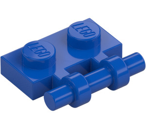 LEGO Blau Platte 1 x 2 mit Griff (Offene Enden) (2540)