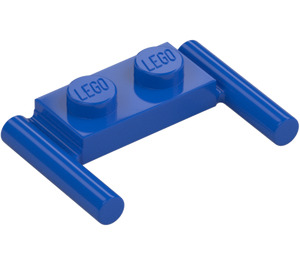 LEGO Blå Platta 1 x 2 med Handtag (Låga handtag) (3839)