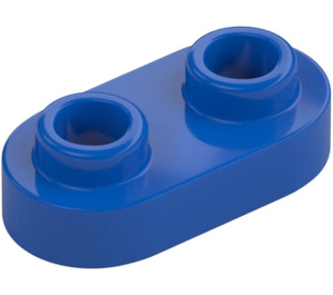 LEGO Blue Plate 1 x 2 with Rounded Ends and Open Studs (35480)