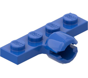 LEGO Blue Plate 1 x 4 with Ball Joint Socket (Long with 2 Slots)