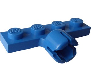 LEGO Blue Plate 1 x 4 with Ball Joint Socket (Long with 4 Slots)