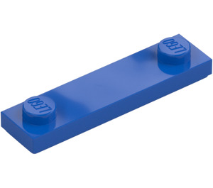 LEGO Blue Plate 1 x 4 with Two Studs with Groove (41740)