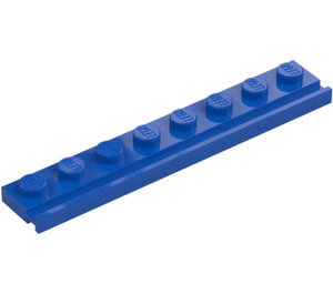 LEGO Blue Plate 1 x 8 with Door Rail (4510)