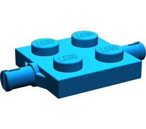 LEGO Blue Plate 2 x 2 with Two Wheel Holders (4600 / 67687)