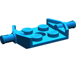LEGO Blau Platte 2 x 2 mit Breit Rad Holders (Nicht verstärkter Boden) (6157)