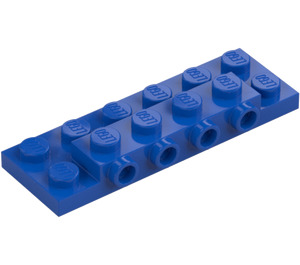 LEGO Blu Piastra 2 x 6 x 0.7 con 4 Bottoncini su Lato (72132 / 87609)