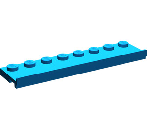 LEGO Bleu assiette 2 x 8 avec Porte Rail (30586)