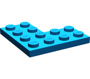 LEGO Blue Plate 4 x 4 Corner (2639)