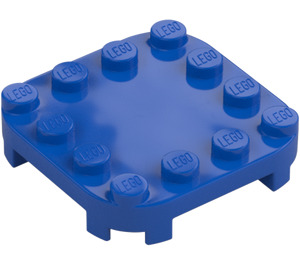 LEGO Blauw Plaat 4 x 4 x 0.7 met Afgeronde hoeken en Empty Middle (66792)