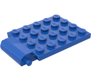 LEGO Blue Plate 4 x 5 Trap Door Curved Hinge (30042)