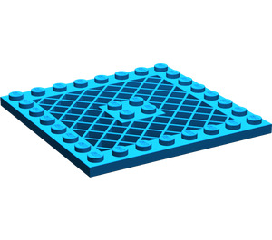 LEGO Blue Plate 8 x 8 with Grille (No Hole in Center) (4151)