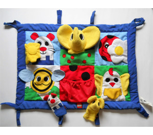 LEGO Blue Primo Playmat with elephant hand puppet and 2 finger puppets (elephant and cat)