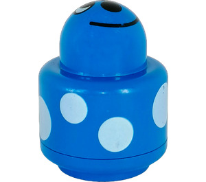 LEGO Blue Primo Round Rattle 1 x 1 Brick with Spots and Smiling Face Pattern (31005)