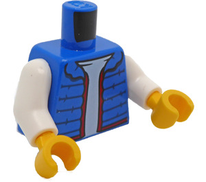 LEGO Blå Puffer Vest med Hvit Armer Overkropp (973 / 76382)