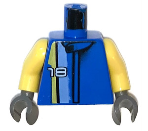 LEGO Blau Racer Fahrer, Nitro Torso (973 / 73403)