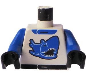 LEGO Blue Racer with shark design Torso (973)