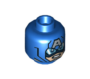 LEGO Blue Scuba Captain America Minifigure Head (Recessed Solid Stud) (3626 / 25669)