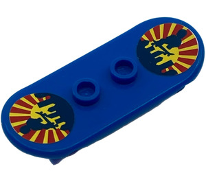 LEGO Blau Skateboard mit Vier Rad Clips mit Sun Aufkleber (42511)