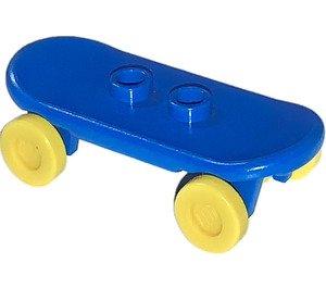 LEGO Sininen Skateboard with Yellow Wheels