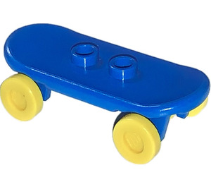 LEGO Blue Skateboard with Yellow Wheels