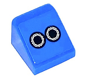 LEGO Blau Steigung 1 x 1 (31°) mit 2 exhaust pipes Aufkleber (35338)