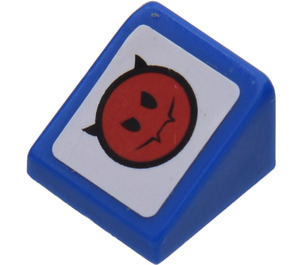LEGO Blau Steigung 1 x 1 (31°) mit Devil's Kopf (Recht) Aufkleber (50746)