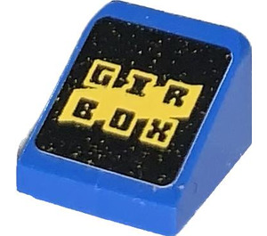 LEGO Bleu Pente 1 x 1 (31°) avec 'GXR Boîte' Autocollant (50746)