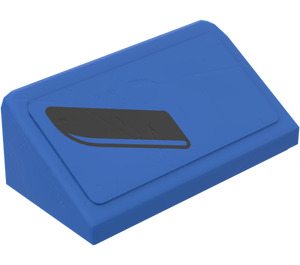 LEGO Blue Slope 1 x 2 (31°) with Black Segement (Right) Sticker (85984)