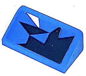 LEGO Blue Slope 1 x 2 (31°) with Door decoration left side Sticker (85984)