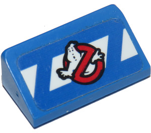 LEGO Blue Slope 1 x 2 (31°) with Ghostbusters Logo Sticker (85984)