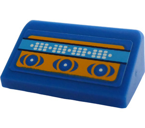 LEGO Blue Slope 1 x 2 (31°) with Gungan Controls Sticker (85984)