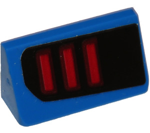 LEGO Blue Slope 1 x 2 (31°) with Taillight Pattern (Model Left Side) Sticker (85984)