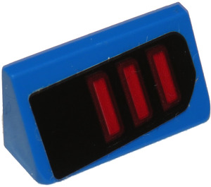 LEGO Blauw Helling 1 x 2 (31°) met Taillight Patroon (Model Rechtsaf Kant) Sticker (85984)
